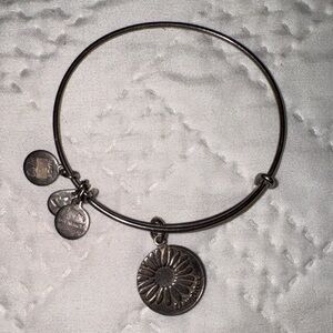 Alex and Ani Silver Floral Daughter Charm Bracelet